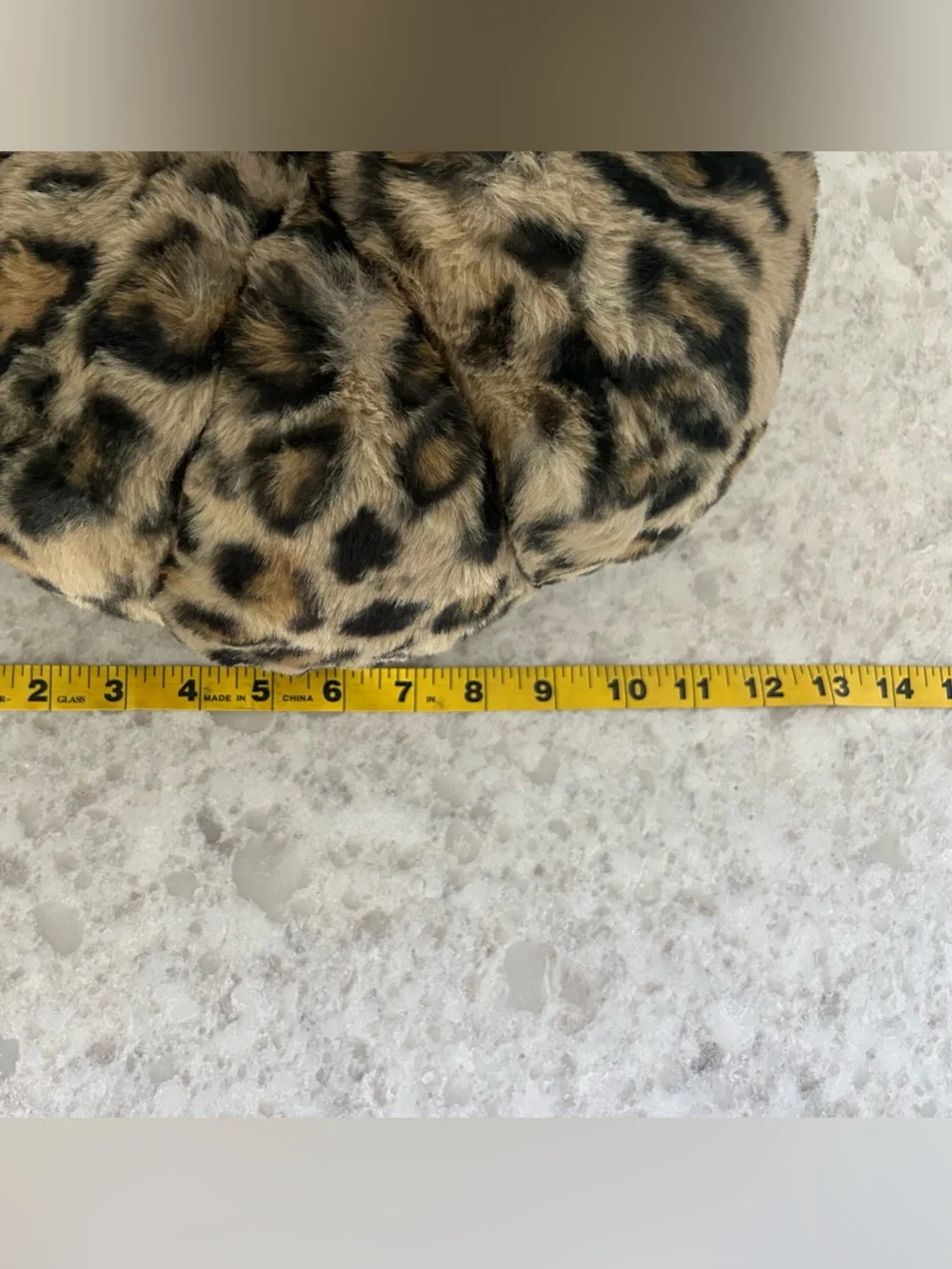 “New” Rachel Zoe Leopard Print Faux Fur Pumpkin Pillow in Brown and Black